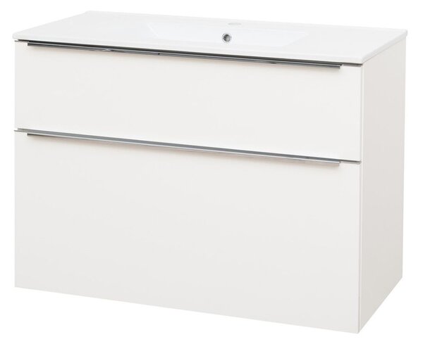Mereo Mereo, Mailo, dulap baie cu chiuveta ceramica 101 cm, maner cromat, MER-CN512