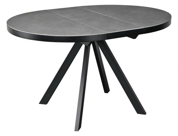 Masa extensibila LIBRA, gri mat/negru, ceramica/metal, 100/130x100x75