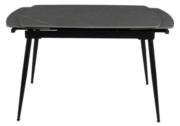 Masa extensibila VELA, gri cu efect de marmura, ceramica/metal, 110/17