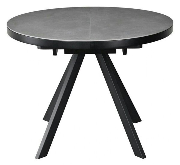 Masa extensibila LIBRA, gri mat/negru, ceramica/metal, 100/130x100x75