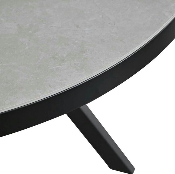 Masa extensibila LIBRA, gri mat/negru, ceramica/metal, 100/130x100x75