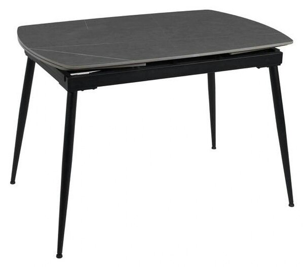 Masa extensibila VELA, gri cu efect de marmura, ceramica/metal, 110/17