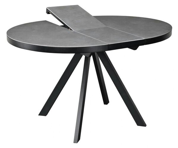 Masa extensibila LIBRA, gri mat/negru, ceramica/metal, 100/130x100x75