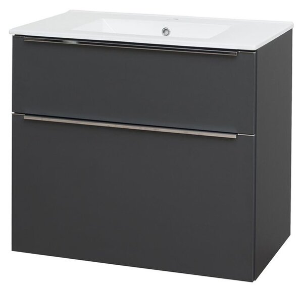 Mereo Mereo, Mailo, dulap baie cu chiuveta ceramica 81 cm, maner cromat, MER-CN531