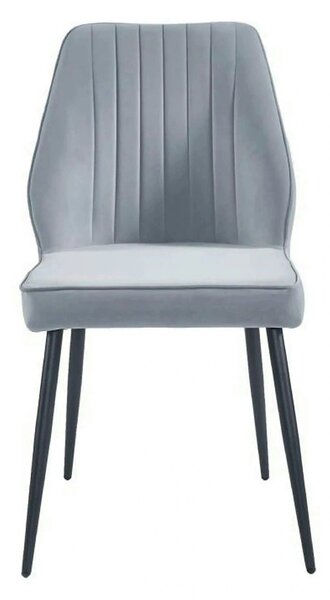 Scaun DEX, gri deschis/negru, stofa catifelata/metal, 61x49x86 cm