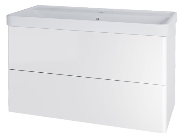 Mereo, Mereo Siena, mobilier baie cu lavoar ceramic 101 cm, alb lucios, MER-CN4121