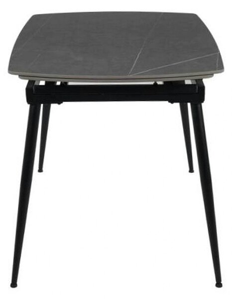 Masa extensibila VELA, gri cu efect de marmura, ceramica/metal, 110/17