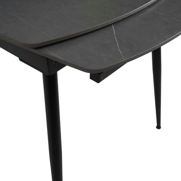 Masa extensibila VELA, gri cu efect de marmura, ceramica/metal, 110/17