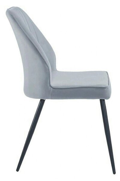 Scaun DEX, gri deschis/negru, stofa catifelata/metal, 61x49x86 cm