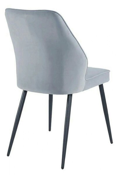 Scaun DEX, gri deschis/negru, stofa catifelata/metal, 61x49x86 cm
