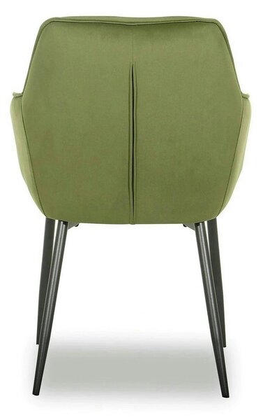 Scaun BEL NEW, verde/negru, stofa catifelata/metal, 58x63x86 cm