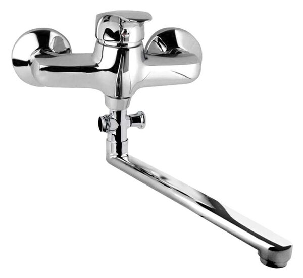 Mereo Mereo, Baterie de perete pentru apartament. miezuri, Sonata, cu brat plat 300 mm, fara accesorii, crom, MER-CB602A04N