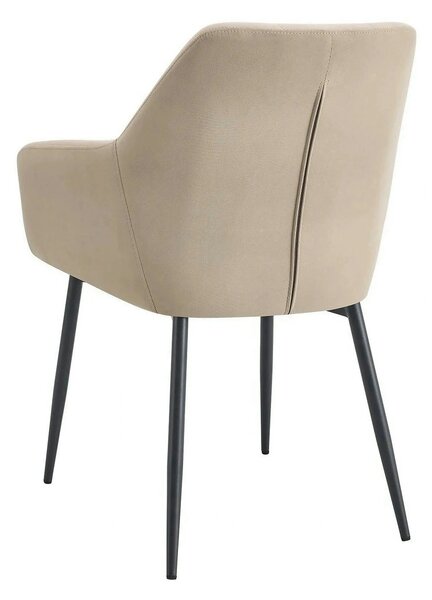 Scaun UGO NEW, bej/negru, stofa catifelata/metal, 58x62x85 cm