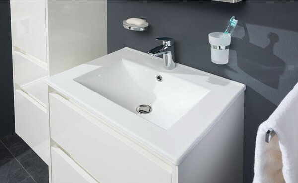 Mereo Mereo, Opto, dulap baie cu chiuveta ceramica 61 cm, alb, stejar, alb/stejar, negru, MER-CN920