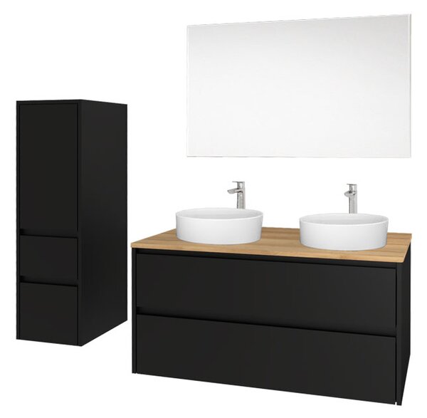 Mereo Mereo, Opto, dulap baie 81 cm, alb, stejar, alb/stejar, negru, MER-CN931S