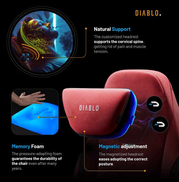 Scaun gaming Diablo X.Eye Prime, Normal Size, Bloody Mary