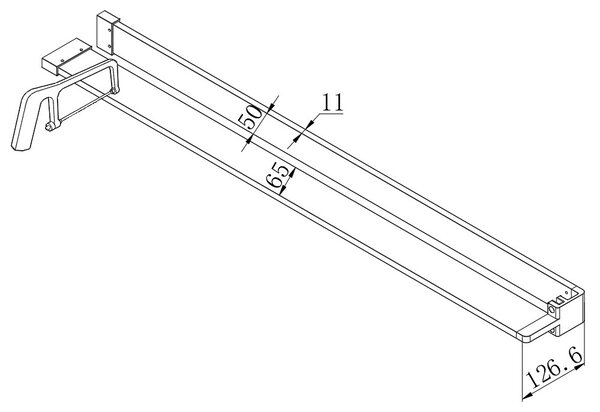 Mereo Mereo, Raft pentru WALK IN, 120 cm, crom ALU, MER-CK10620P