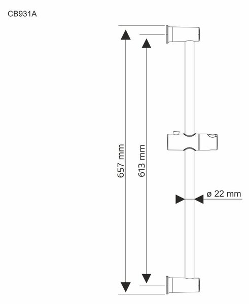 Mereo Mereo, Suport de duș glisant 600 cm, MER-CB931A