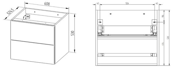 Mereo Mereo, Ponte, dulap baie 61 cm, MER-CN230S