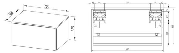 Mereo Mereo, Ponte, dulap baie 70 cm, MER-CN231S