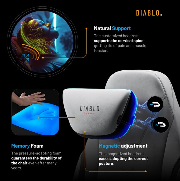 Scaun gaming Diablo X.Eye Prime, Normal Size, Nightwolf Moon