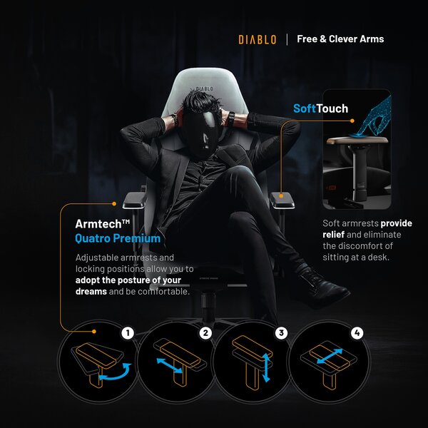 Scaun gaming Diablo X.Eye Prime, Normal Size, Nightwolf Moon