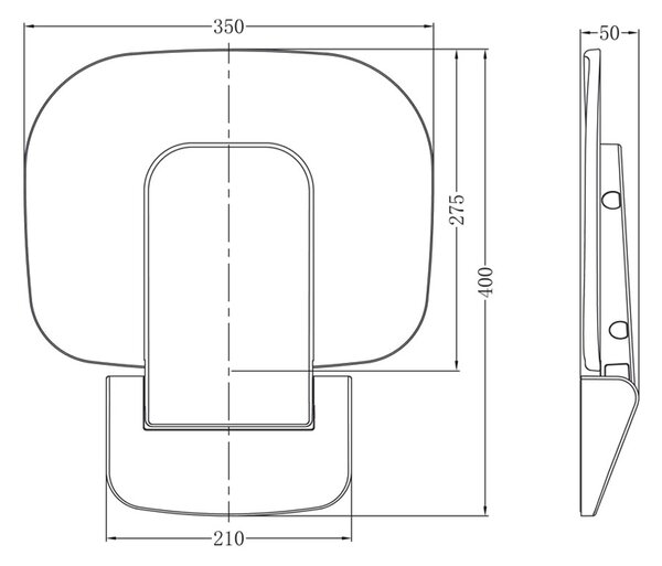 Mereo Mereo, Scaun de dus, duroplast, alb, MER-CSS121