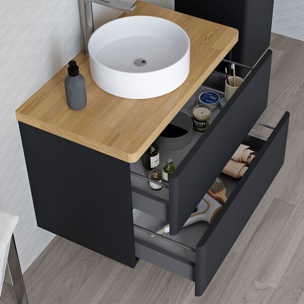 Mereo Mereo, Siena, dulap baie cu chiuveta ceramica 81 cm, MER-CN411