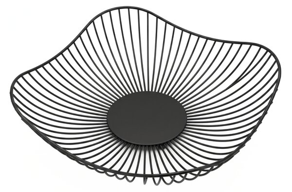 Vas pentru fructe metalic, cu design perforat, 28 x 28 x 8 cm