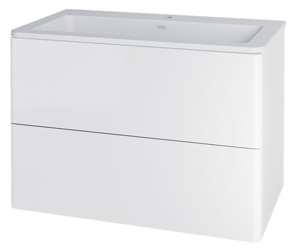 Mereo Mereo, Siena, Dulap de baie cu chiuvetă din marmură turnată 81 cm, MER-CN411M