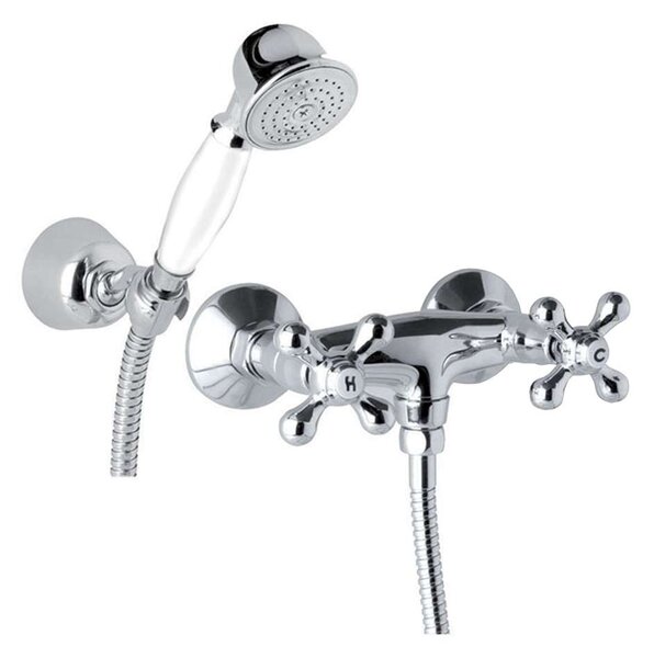 Mereo Mereo, Baterie de duș de perete, Retro Victoria, cu accesorii, crom, MER-CBL601A