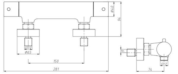 Mereo Mereo, Set de dus cu robinet termostatic, MER-BTS02N