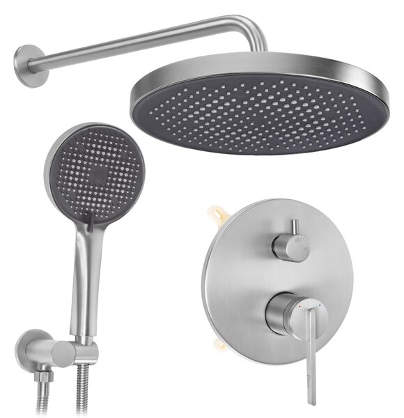 Set de dus incastrat Rea Grace Brush Nickel + BOX