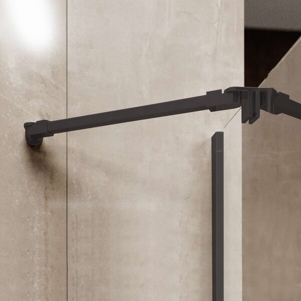 Mereo Mereo, perete de dus WALK IN, Novea, negru ALU, sticla transparenta, MER-CK10600HB