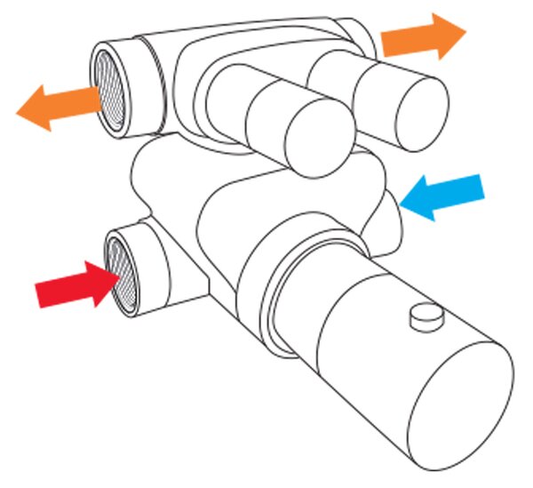 Mereo Mereo, Set de duș cu robinet termostatic cu buton ascuns - 2 căi - capac oval, MER-CB60106TB3