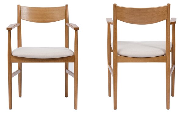 MAZZONI EXPORT LOUIS Bej Deschis/cadru Stejar Natural - SCAUN DIN LEMN TAPIȚAT PENTRU LIVING SUFRAGERIE BUCĂTĂRIE MODERN CLASSIC
