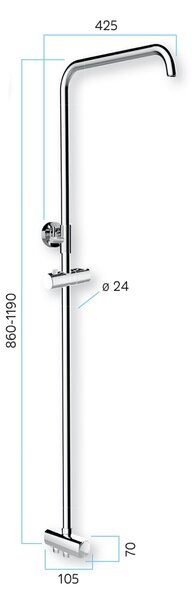 Mereo Mereo, Set de duș fără accesorii, inclusiv duș din oțel inoxidabil și furtun de conectare, MER-CB95001S
