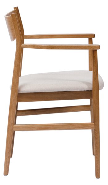 MAZZONI EXPORT LOUIS Bej Deschis/cadru Stejar Natural - SCAUN DIN LEMN TAPIȚAT PENTRU LIVING SUFRAGERIE BUCĂTĂRIE MODERN CLASSIC