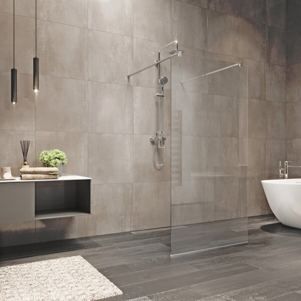 Mereo Mereo, perete dus WALK IN, Novea, crom ALU, sticla transparenta, MER-CK10600H