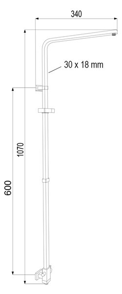 Mereo Mereo, Set de duș Quatro fără accesorii, MER-CBQ60101SN