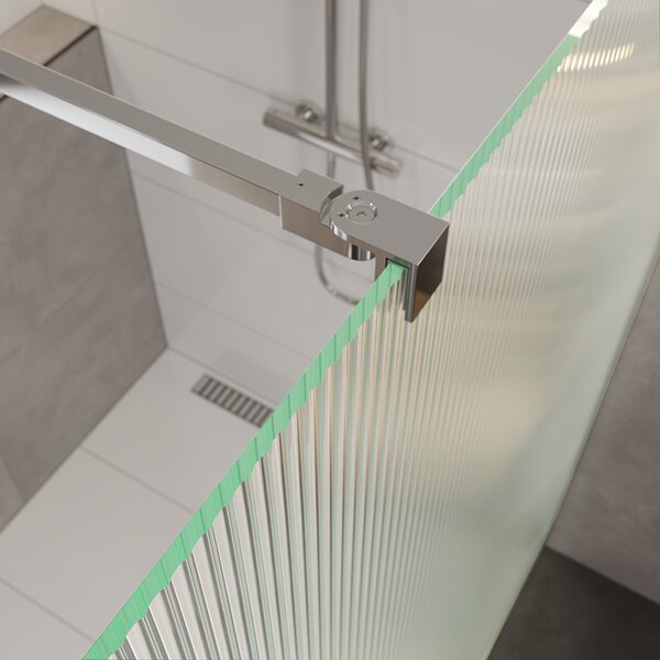 Mereo Mereo, perete dus WALK IN, Novea, crom ALU, sticla Line, MER-CK10600HL