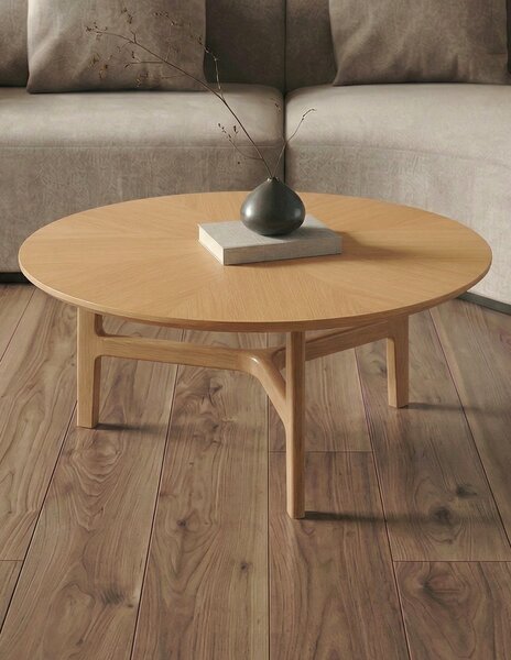 MAZZONI EXPORT BELLUNO Frasin Natural - MĂSUȚĂ DE CAFEA DIN LEMN Ø65 cm ROTUNDĂ MODERN CLASSIC