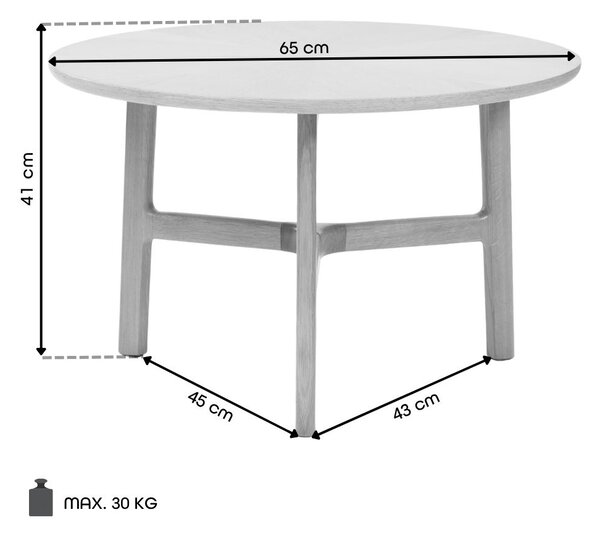 MAZZONI EXPORT BELLUNO Nuc Natural (Maro Închis) - MĂSUȚĂ DE CAFEA DIN LEMN Ø65 cm ROTUNDĂ MODERN CLASSIC