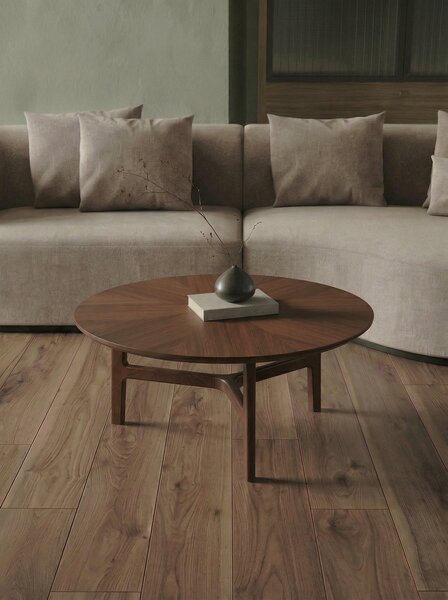 MAZZONI EXPORT BELLUNO Nuc Natural (Maro Închis) - MĂSUȚĂ DE CAFEA DIN LEMN Ø65 cm ROTUNDĂ MODERN CLASSIC