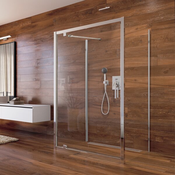 Mereo Mereo, duș LIMA, pătrată, ușă pivotantă, 2x perete lateral, crom ALU, sticlă transparentă 6 mm, MER-CK86813K