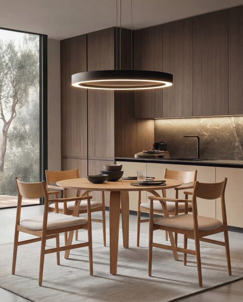 MAZZONI EXPORT BOLZANO 1200 Stejar Natural - MASĂ ROTUNDĂ DIN LEMN PENTRU BUCĂTĂRIE DINING LIVING MODERN CLASSIC