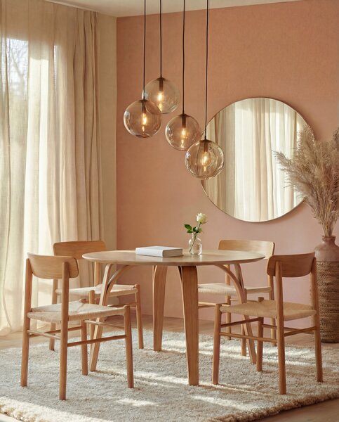 MAZZONI EXPORT BOLZANO 1200 Stejar Natural - MASĂ ROTUNDĂ DIN LEMN PENTRU BUCĂTĂRIE DINING LIVING MODERN CLASSIC