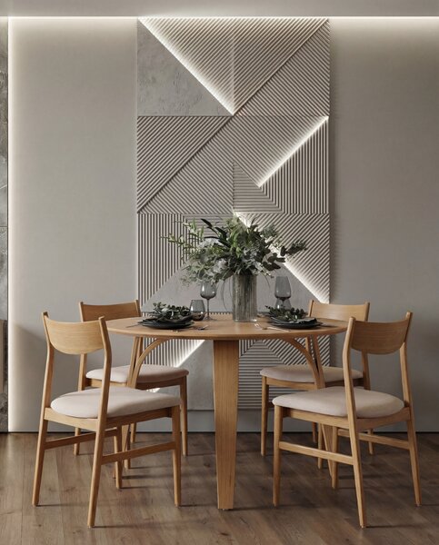 MAZZONI EXPORT BOLZANO 1200 Stejar Natural - MASĂ ROTUNDĂ DIN LEMN PENTRU BUCĂTĂRIE DINING LIVING MODERN CLASSIC