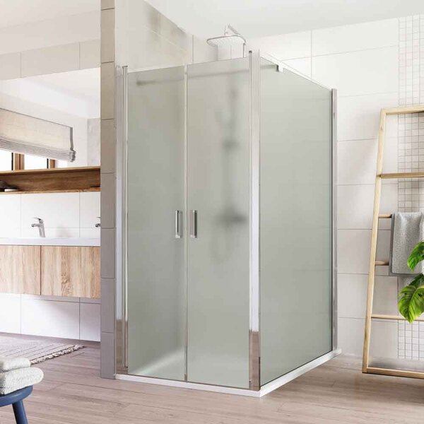 Mereo Mereo, cabină de duș, Lima, dreptunghi, ușă zburătoare și parte fixă, crom ALU, sticlă Point, MER-CK87582K