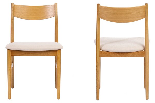 MAZZONI EXPORT CAMELIA Bej Deschis/cadru Stejar Natural - SCAUN DIN LEMN TAPIȚAT PENTRU LIVING SUFRAGERIE BUCĂTĂRIE MODERN CLASSIC